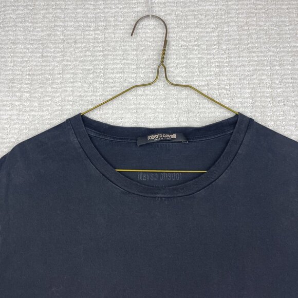 Roberto Cavalli Black ''Time Ravers'' Y2K Goth Graphic XL T-Shirt Italy Made - Picture 14 of 16